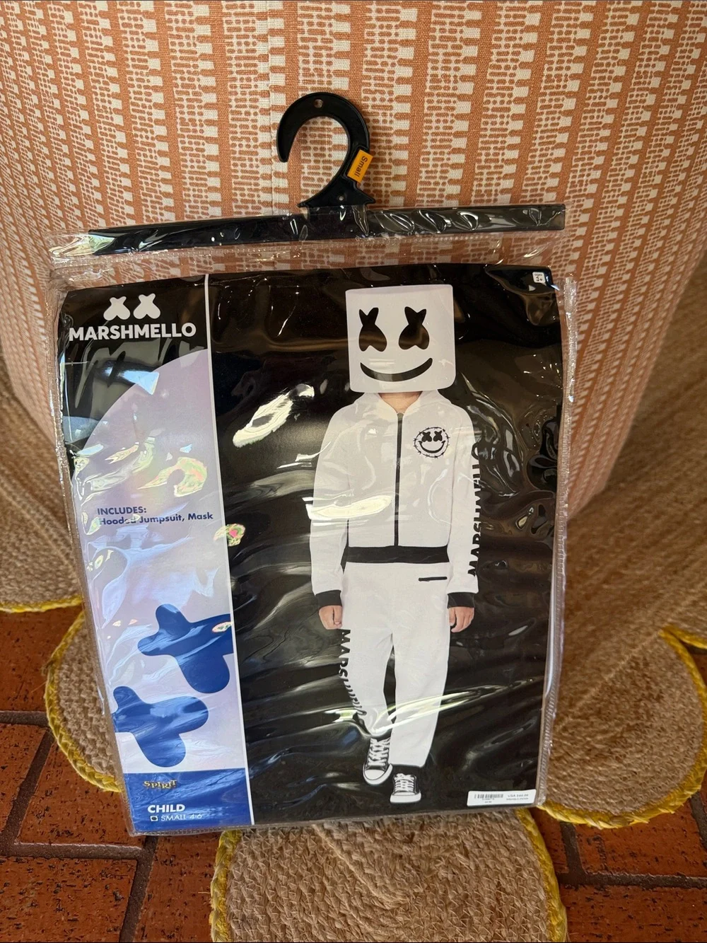 NWT - Kids White Marshmello Logo Jumpsuit Costume - Size: Small (4-6Y)